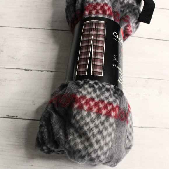 Cuddl Duds Men's Fleece Pajama Pants Size 3XL T Tall Gray Red Plaid - Picture 4 of 4